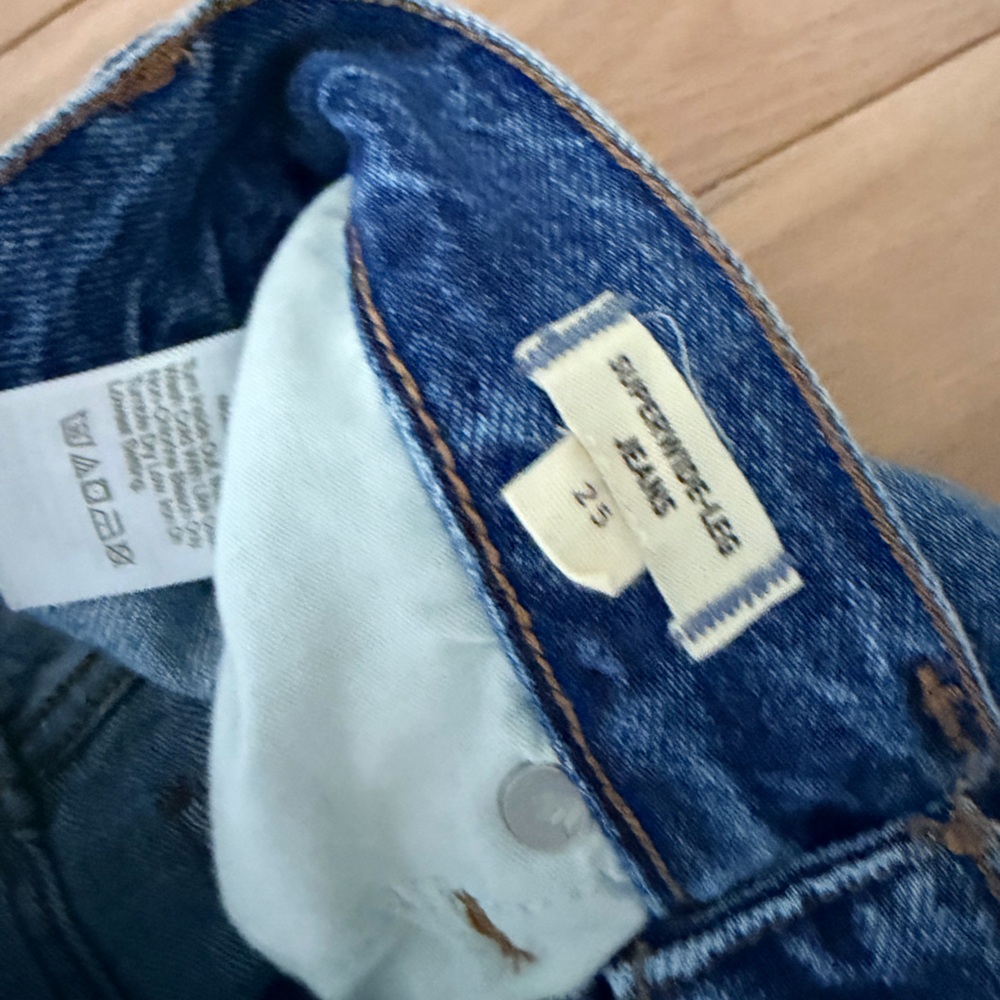 Madewell Super Wide-Leg Jeans In Fannin Wash, High Rise, Full Length W/Cuff, 25 - Picture 4 of 11